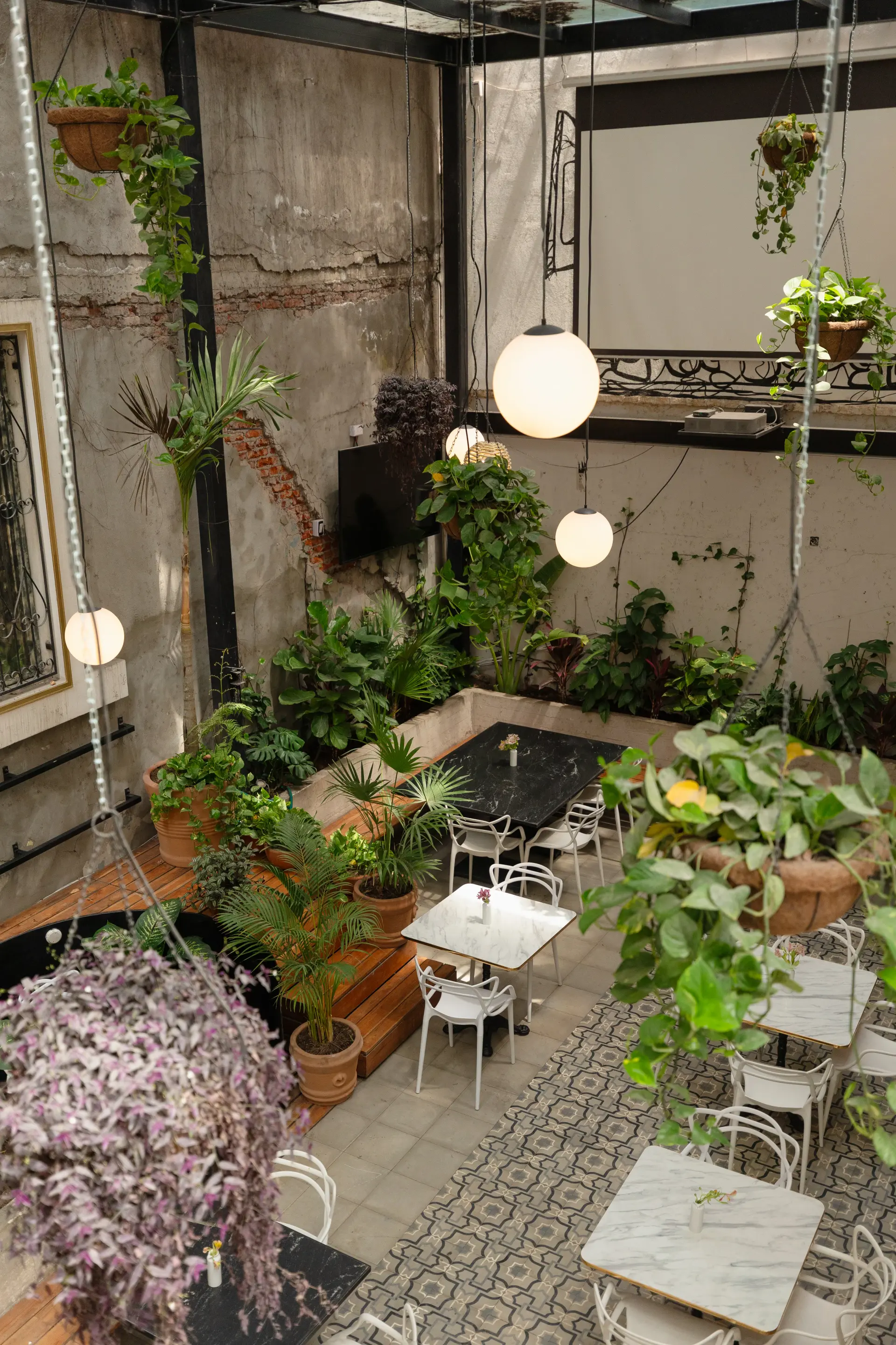 Vista aérea del patio interior de Tosta